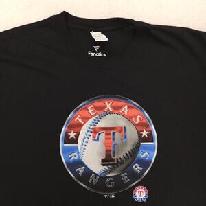 Fanatics Texas Rangers Graphic Cew Neck Baseball T Shirt Mens Size 2XL Black